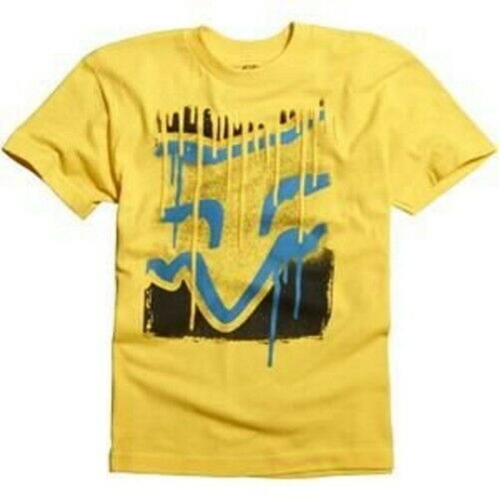 NWT Fox Racing Kids Disaster Tap T-Shirt Yellow